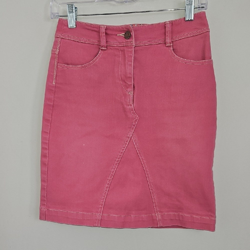 Boden Women's Pink Straight Denim Skirt Size 2R - Picture 2 of 11